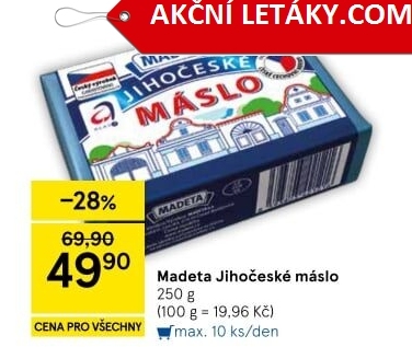 Máslo Jihočeské Madeta