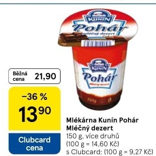 Mléčný Pohár Mlékárna Kunín