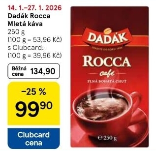 Mletá káva Rocca cafe Dadák