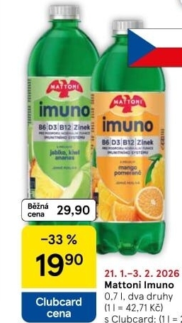 Ochucená voda Mattoni Imuno