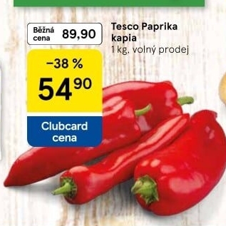 Paprika červená kapie Tesco