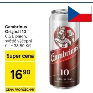 Pivo světlé výčepní Originál 10° Gambrinus