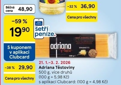 Těstoviny Adriana