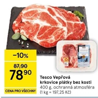 Vepřová krkovice bez kosti Tesco