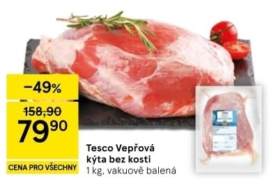Vepřová kýta bez kosti Tesco