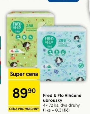 Vlhčené ubrousky Fred&amp