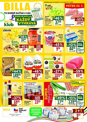 akční leták BILLA 21.1.2026-27.1.2026
