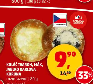 Koláč s náplní Karlova Koruna