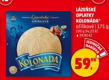 Lázeňské oplatky Kolonáda Opavia
