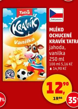 Nápoj mléko ochucené Kravík Tatra