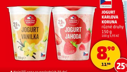 Ochucený jogurt Karlova Koruna