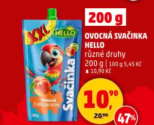 Ovocná kapsička Svačinka Hello