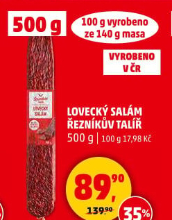 Salám lovecký Řezníkův talíř