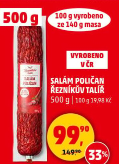 Salám Poličan Řezníkův talíř