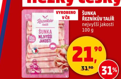 Šunka nejvyšší jakosti Řezníkův talíř
