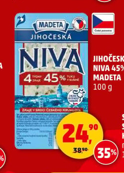 Sýr Niva Jihočeská 45% Madeta