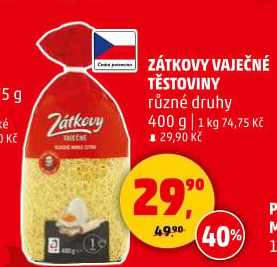 Těstoviny vaječné Zátkovy