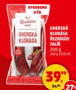 Uherská klobása Řezníkův talíř