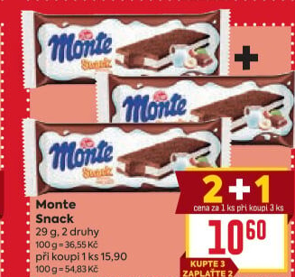 Dezert mléčný Monte Snack Zott
