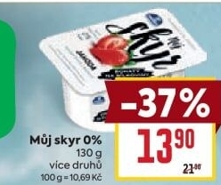 Dezert zakysaný ochucený Můj Skyr 0% Milko