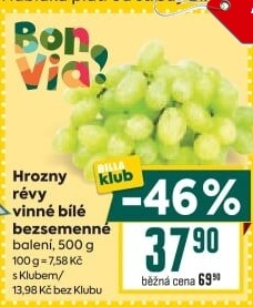 Hrozny bílé bezsemenné Billa Bonvia