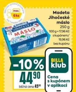 Máslo Jihočeské Madeta