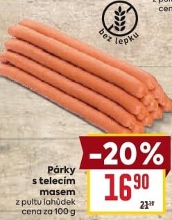 Párky s telecím masem