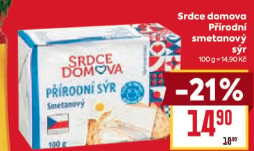Sýr přírodní smetanový Srdce Domova