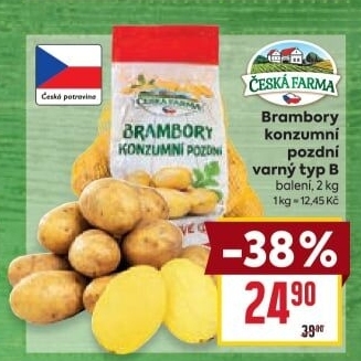 Brambory konzumní pozdní Česká farma