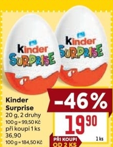 Čokoládové vajíčko s překvapením Kinder Surprise
