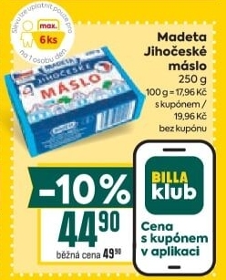 Máslo Jihočeské Madeta