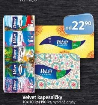 Kapesníčky papírové Velvet