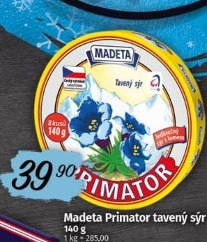 Sýr tavený Primátor Madeta