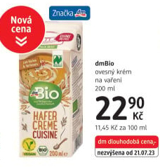 Krém na vaření ovesný dm Bio