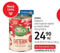 Loupaná rajčata Datterini dm Bio