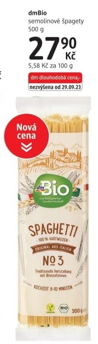 Semolinové těstoviny dm Bio