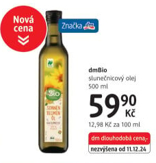 Slunečnicový olej dm Bio