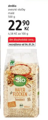 Vločky ovesné bez lepku dm Bio