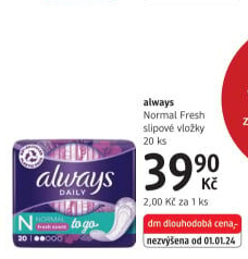 Vložky dámské slipové Always