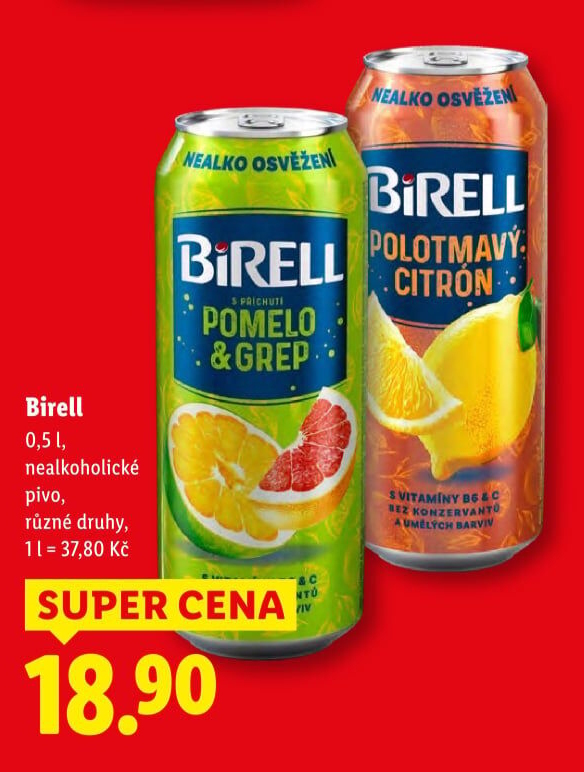 Nealkoholické pivo ochucené Birell