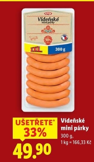 Párky vídeňské mini Pikok