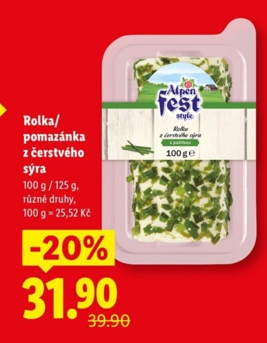 Pomazánka z čerstvého sýru Alpen Fest