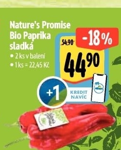 Paprika červená bio Nature'
