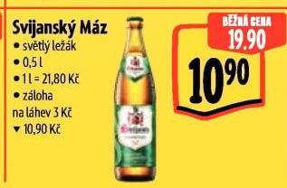 Pivo světlý ležák 11° Svijanský Máz Svijany