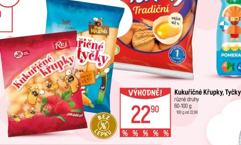 Kukuřičné tyčky bez lepku Rej