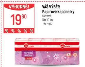 Papírové kapesníčky 4vrstvé Váš Výběr
