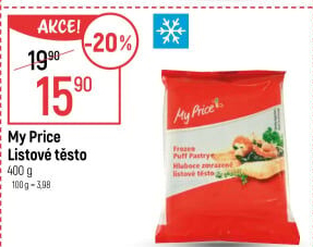 Těsto listové mražené My Price