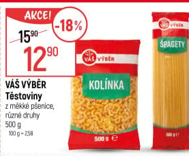 Těstoviny Váš Výběr