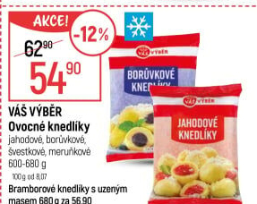 Knedlíky ovocné mražené Váš Výběr