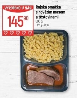Omáčka rajská s hovězím masem a těstovinami Globus